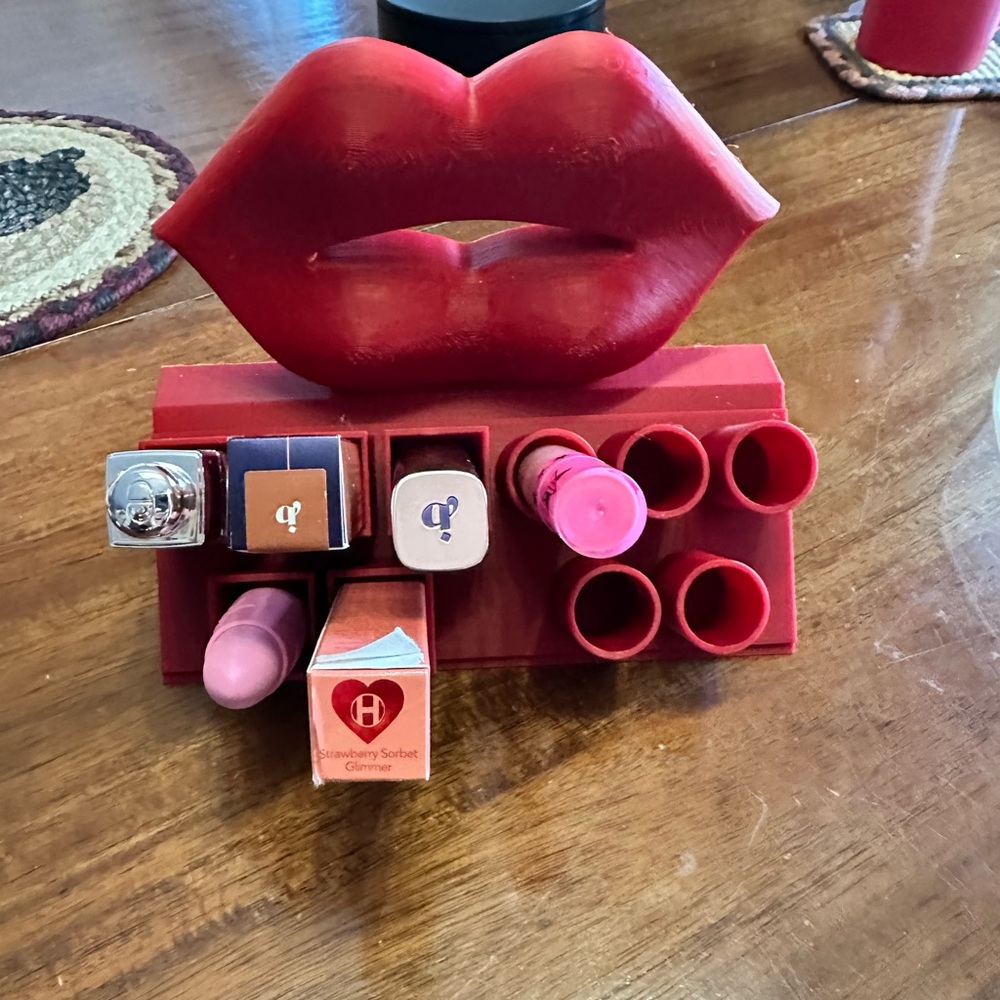 Red Lip-Shaped Lipstick Holder Homemade by me